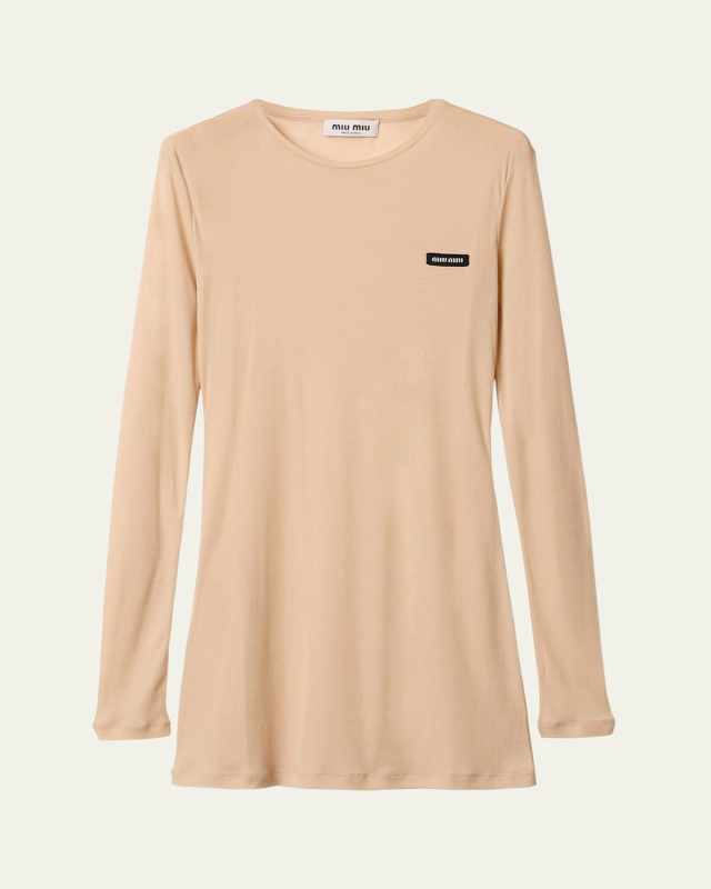 Long Sleeve Cotton Mini Dress